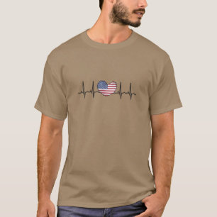 Camiseta Eletrocardiografia ECG com pulsação de batimento c