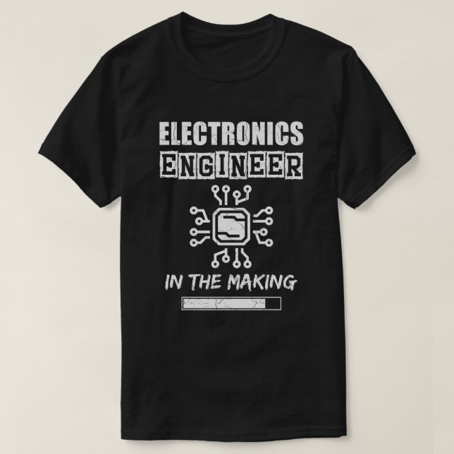 Camiseta Eletrônicos engenheiro no fazer, textura granulada (Frente do Design)