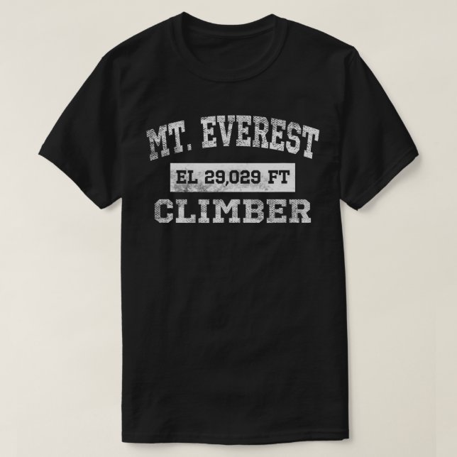 Camiseta Elevação Climática Do Monte Everest 29029 Ft Em Di (Frente do Design)