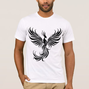 Camiseta Elevação da Fênix - Camisa-T de Pássaros Míticos F