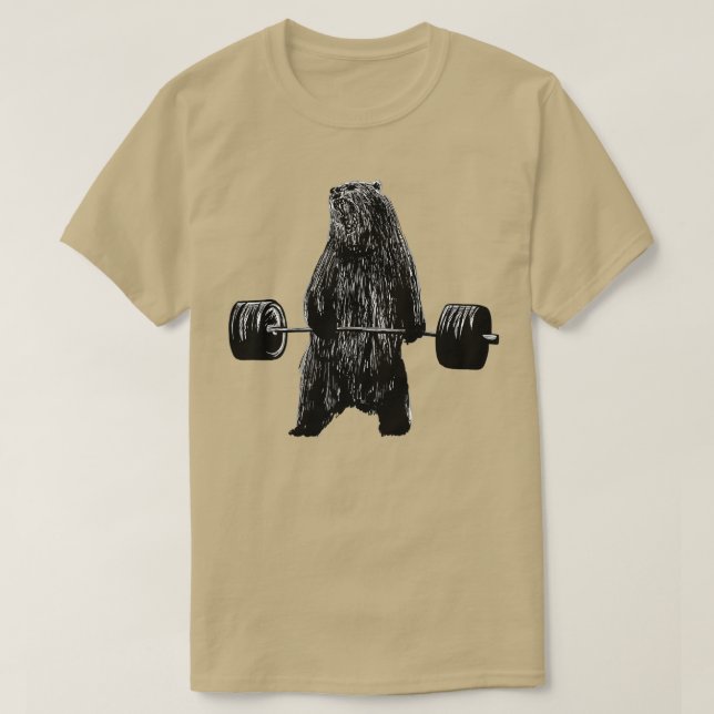 Camiseta Elevação da Motivação Gym Forte Urso Grizzly (Frente do Design)