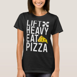 Camiseta Elevação da Pizza Pesada de Comida Gelada Workout
