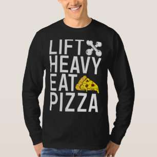 Camiseta Elevação da Pizza Pesada de Comida Gelada Workout 