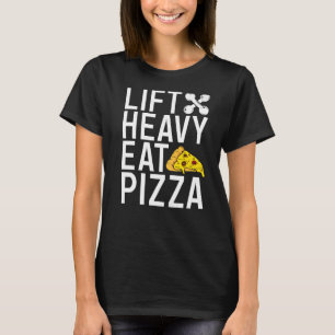 Camiseta Elevação da Pizza Pesada de Comida Gelada Workout
