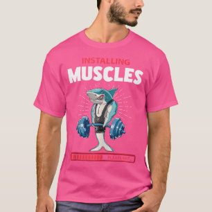 Camiseta Elevação de Peso da Malhação de Eixo do Tubarão