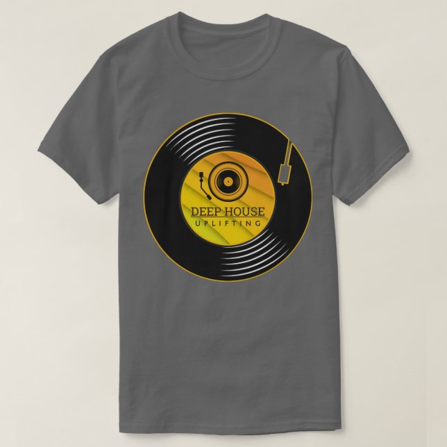 Camiseta Elevação de vinilo em casas profundas (Frente do Design)