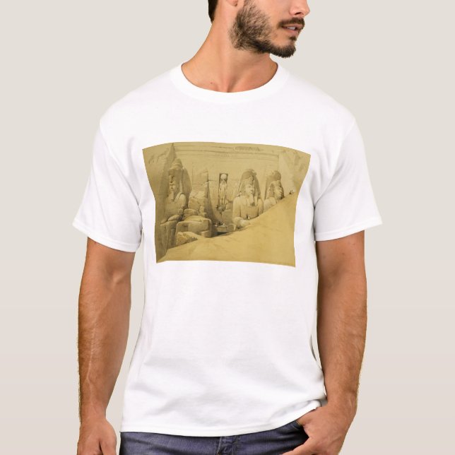 Camiseta Elevação dianteira do grande templo de Aboo Simbel (Frente)