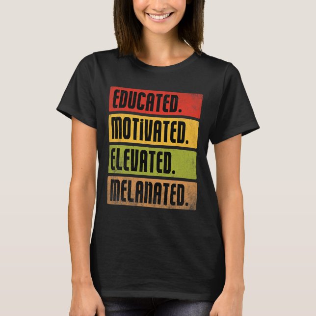 Camiseta Elevação Elevada E Elevada E Educada Bhm Afro Bla (Frente)