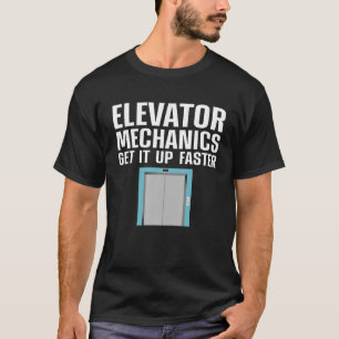 Camiseta Elevador Engraçado Homem-Arte Mecânica Elevador Ma