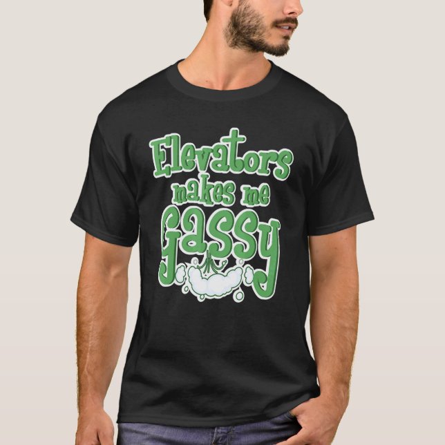 Camiseta Elevadores Me Fazem Gassy Mecânico Engraçado Eleva (Frente)