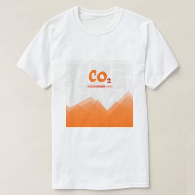 Camiseta Elevados níveis de poluição por dióxido de carbono (Frente do Design)