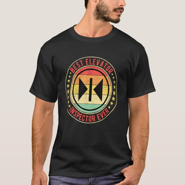 Camiseta Elevator Mechanic Best Elevator Inspetor Nunca (Frente)