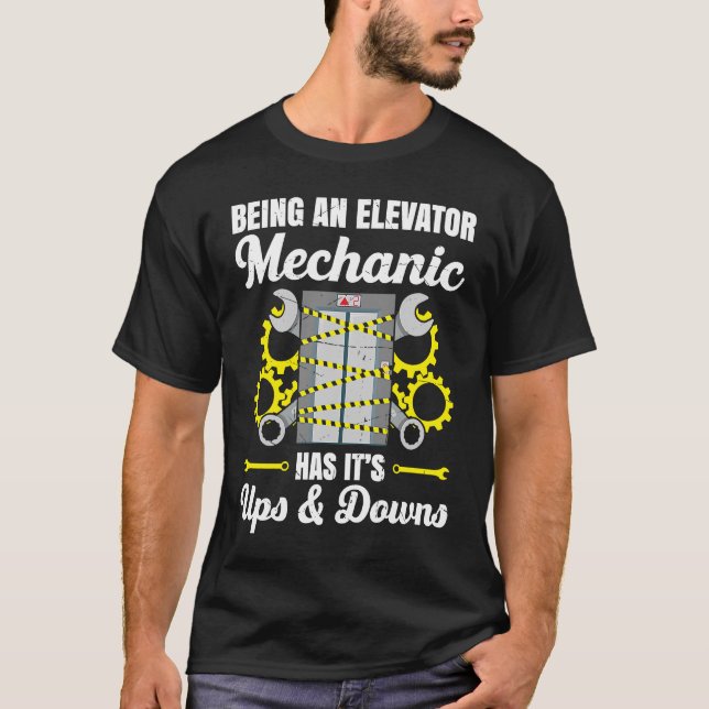 Camiseta Elevator Mechanic Elevator Technician Reparmen Mãe (Frente)