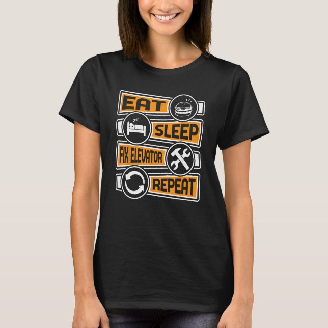 Camiseta Elevator Mechanic Maintenance Rate Technician 5 (Frente)