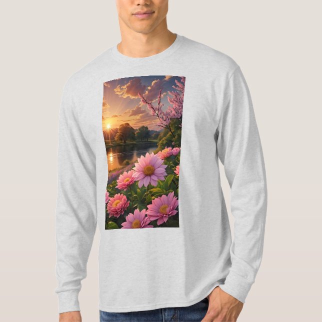 Camiseta Elevem seu estilo com a camisa-T masculina de tend (Frente)