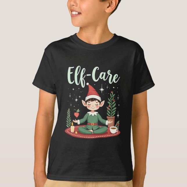 Camiseta Elf Care Engraçado Natal Elf Autoatendimento Mágic (Frente)
