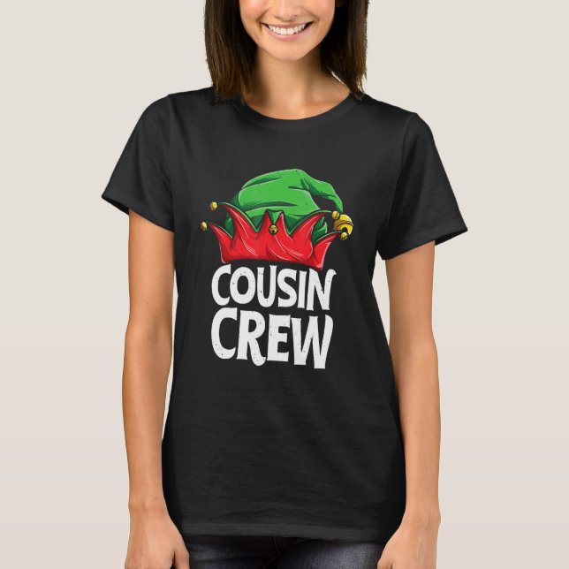 Camiseta Elf Cousin Crew Christmas Squad Family Matching Pa (Frente)