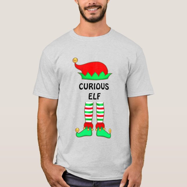Camiseta Elf Curiosa de Natal Moderno (Frente)