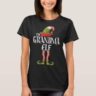 Camiseta elf da família vovó que combina com o natal