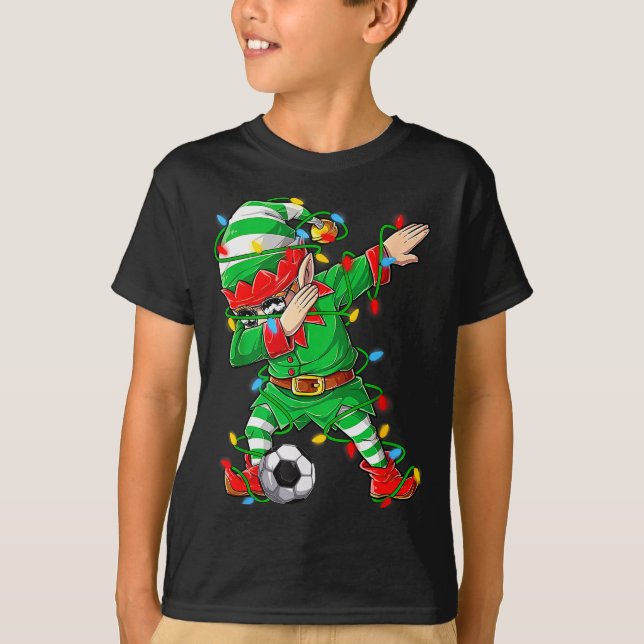 Camiseta Elf Dabbing Soccer Player Christmas Dab Xmas  (Frente)