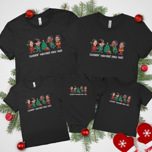Camiseta Elf de Natal Personalizado Com Rosto Engraçado (Criador carregado)