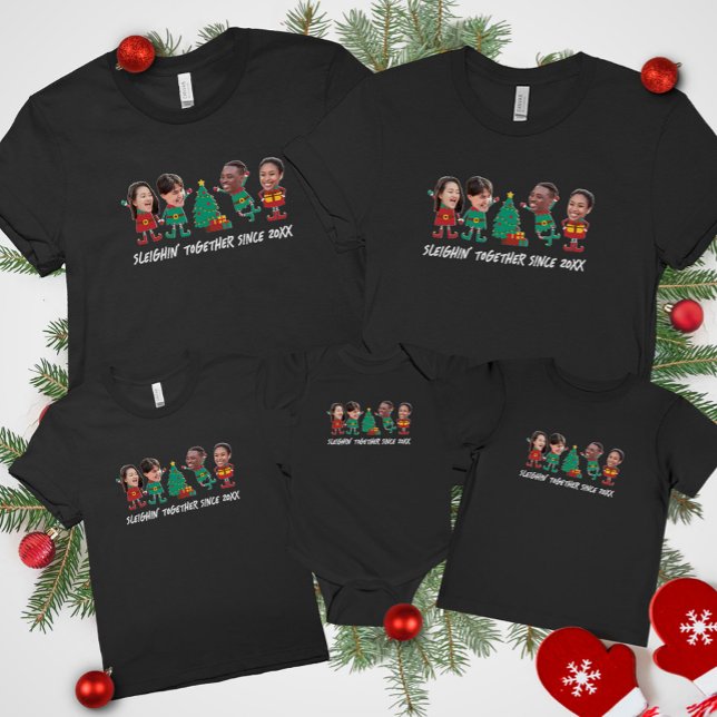 Camiseta Elf de Natal Personalizado Com Rosto Engraçado (Criador carregado)