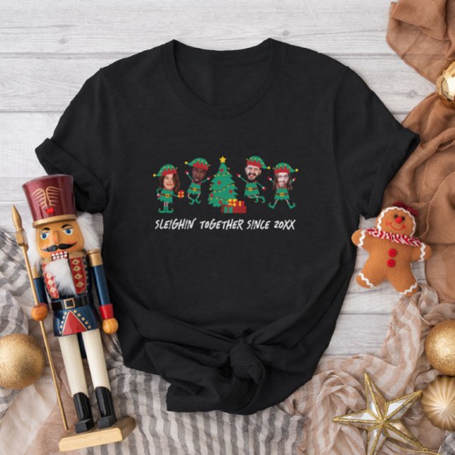 Camiseta Elf de Natal Personalizado Com Rosto Engraçado (Criador carregado)