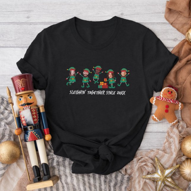 Camiseta Elf de Natal Personalizado Com Rosto Engraçado (Criador carregado)