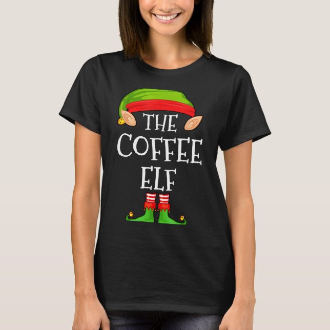 Camiseta Elf Family Christmas Coffee Elf Sweater Matching C (Frente)