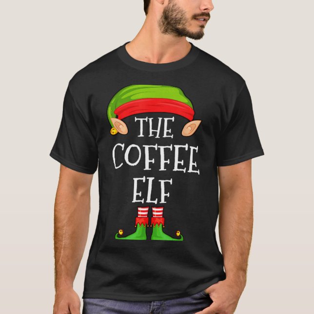 Camiseta Elf Family Christmas Coffee Elf Sweater Matching C (Frente)