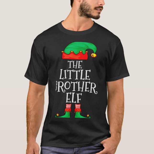Camiseta Elf Family Christmas Little Brother Elf Sweater Me (Frente)