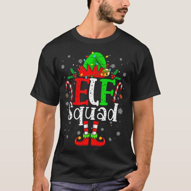 Camiseta Elf Family Christmas Matching Pajamas Xmas Elf Squ (Frente)