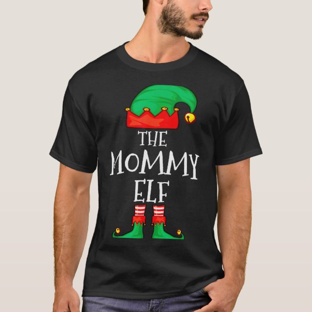 Camiseta Elf Family Christmas Mommy Mom Mother Mama Elf Swe (Frente)