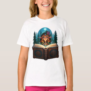 Camiseta "Elf Florestal Encantado Lendo Grimoire"