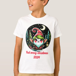 Camiseta "Elf Inverno Encantado em uma Corrida de Luz"