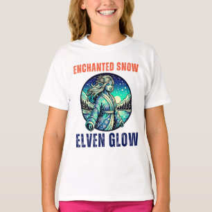 Camiseta Elf Inverno Místico na Paisagem de Neve Encantada
