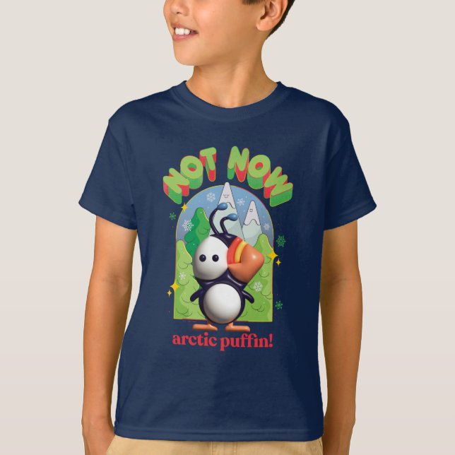 Camiseta Elf o Filme | Não Agora Puffin Ártico! (Frente)