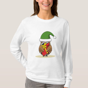 Camiseta Elf Owl de Natal com Presente