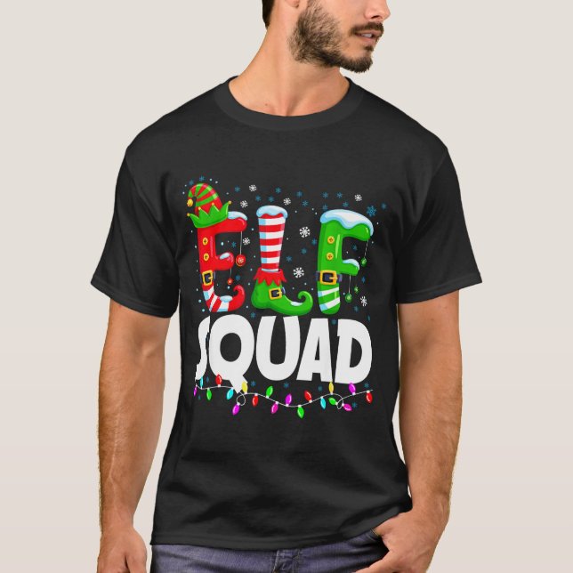 Camiseta Elf Squad Christmas Family Matching Xmas Pajamas  (Frente)
