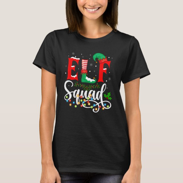 Camiseta Elf Squad Christmas Matching Family Toddler Boy Gi (Frente)