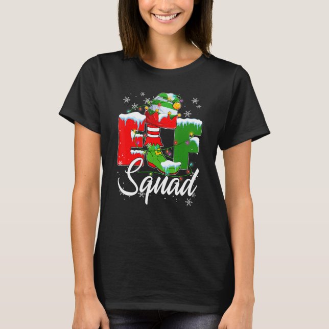 Camiseta Elf Squad Elves  Family Matching Merry Christmas P (Frente)