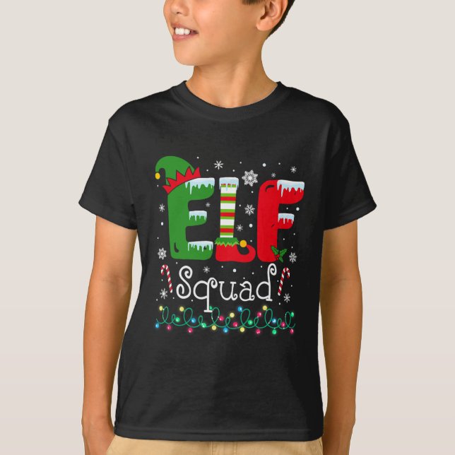 Camiseta Elf Squad Engraçado Família Elf Matando o Natal Pa (Frente)