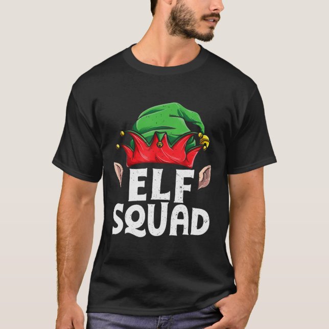Camiseta Elf Squad Engraçado Família Elf Matando o Natal Pa (Frente)