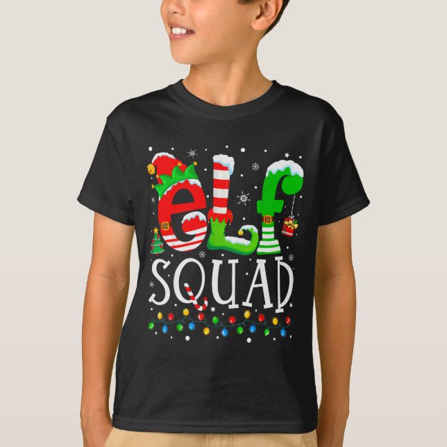 Camiseta Elf Squad Funny Elf Family Christmas Matching Paja (Frente)