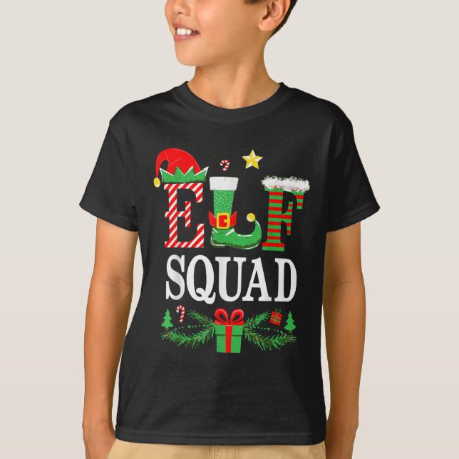 Camiseta Elf Squad Shirt Kids Adult Men Women Christmas Cre (Frente)