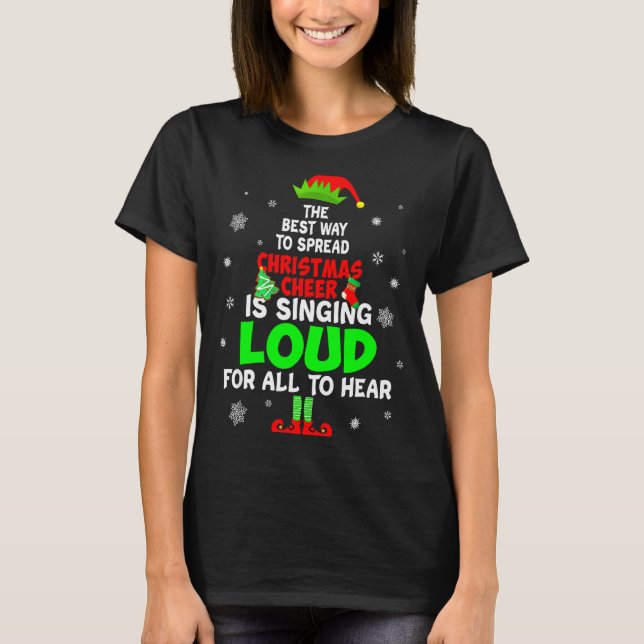 Camiseta Elf Xmas The Way To Spread Christmas Cheer Men Wom (Frente)