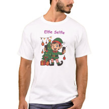 Elfie Selfie Christmas Tee – Funny Holiday Elf 