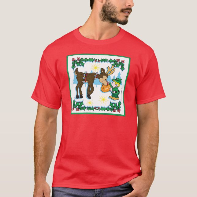 Camiseta Elfo de Natal e Rena (Frente)