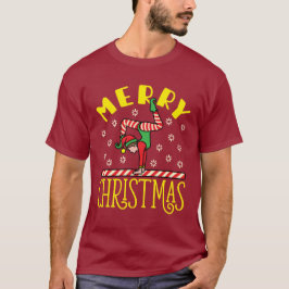 Camiseta Elfo do ginásio no Natal da ginástica Beam