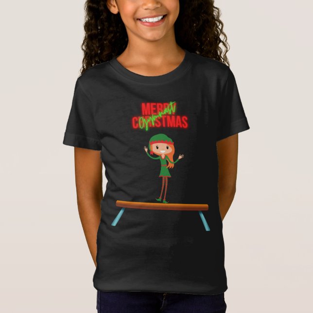 Camiseta Elfo Ginasta Feliz Natal (Frente)